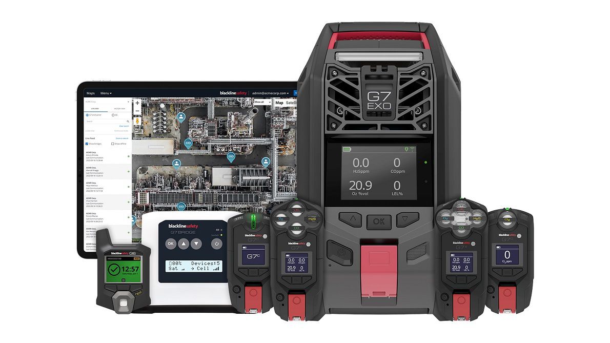 Blackline Safety G6 Ein-Gas-Warngerät mit GPS - verfügbare Varianten für CO, O2, H2S oder SO2 - Alarmschwellen einstellbar